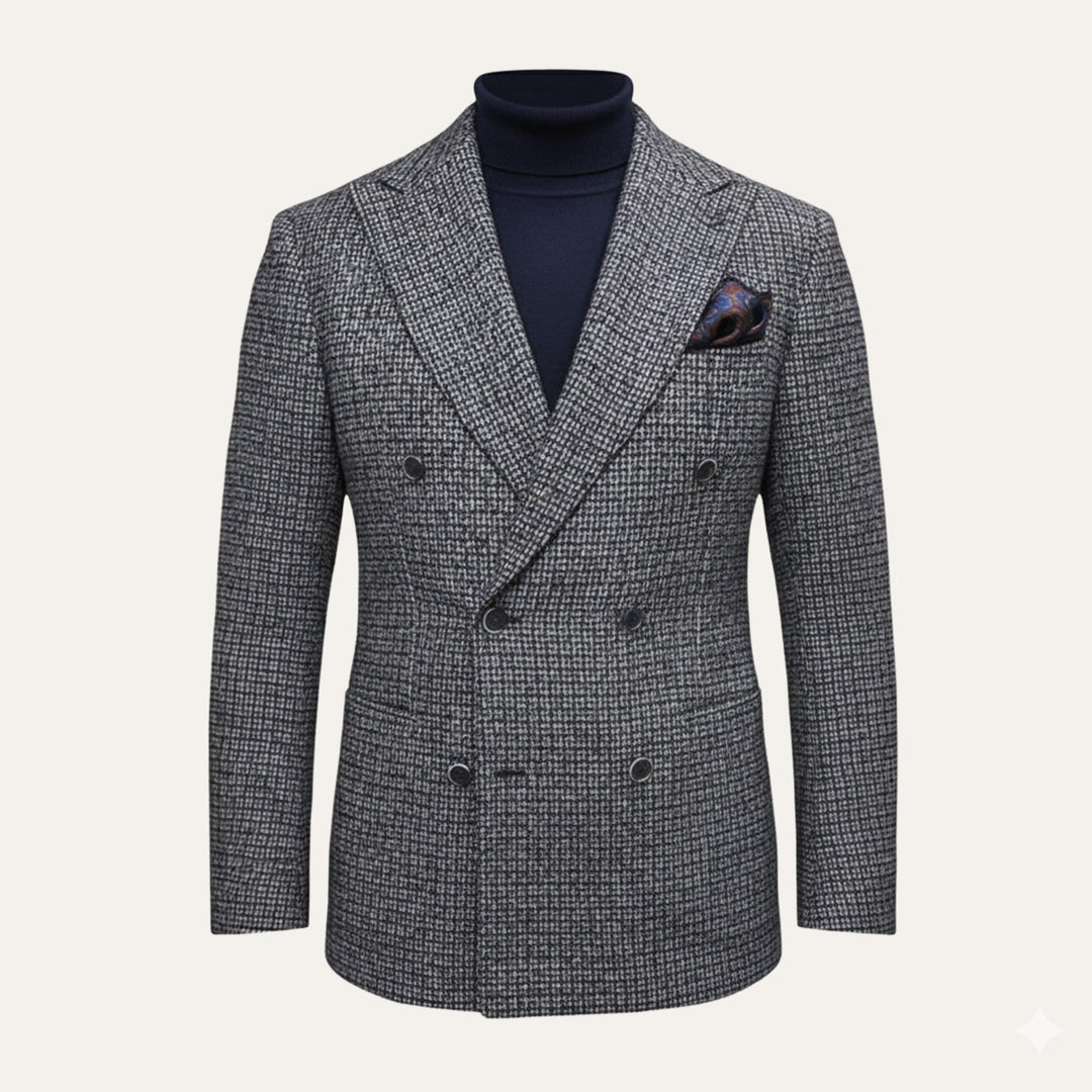 The Garda Porto Men’s Checked Double Breasted Plaid Blazer