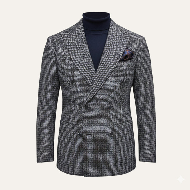 The Garda Porto Men’s Checked Double Breasted Plaid Blazer