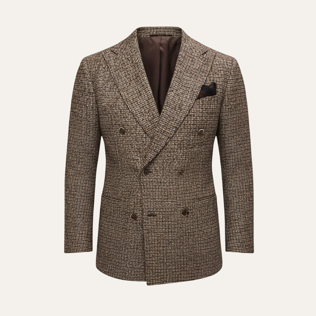 The Garda Porto Men’s Checked Double Breasted Plaid Blazer
