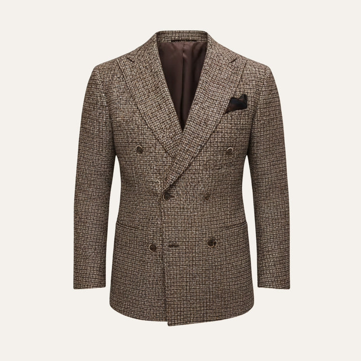 The Garda Porto Men’s Checked Double Breasted Plaid Blazer