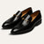 The Caernarfon Men's Black Leather Horsebit Foral Loafers