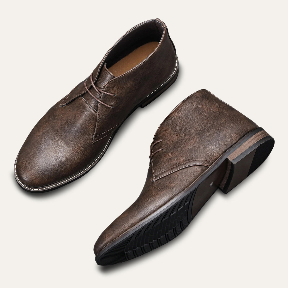 The Crosby Men's Street Style Leather Lace Up Ankle Boots
