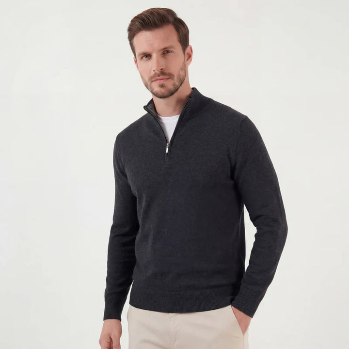 The Bologna Men's Quarter Zip Knit Sweater