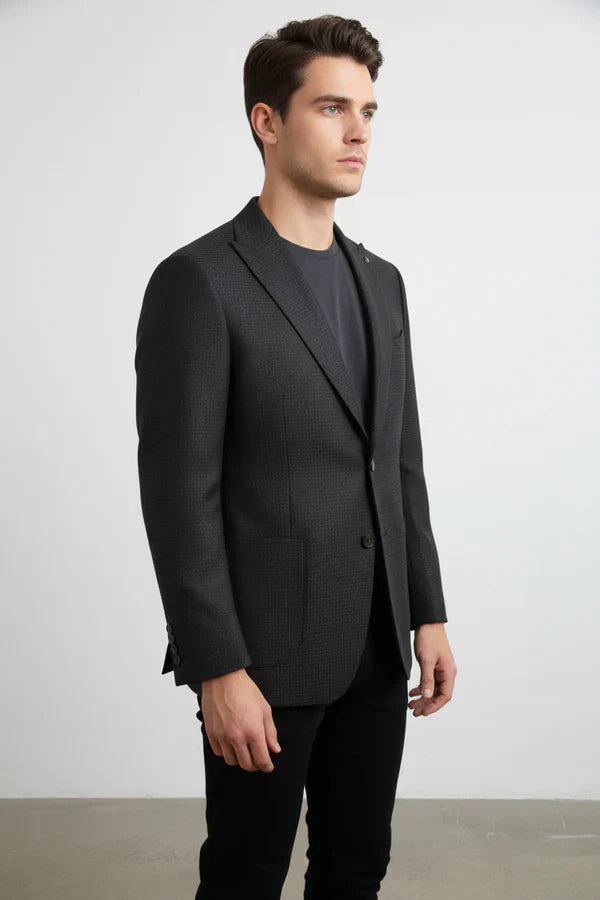 The Henderson Men's Smart Slim Fit Business Blazer - Black
