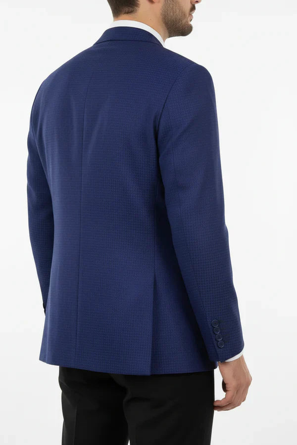 The Henderson Men's Smart Slim Fit Business Blazer - Navy Blue