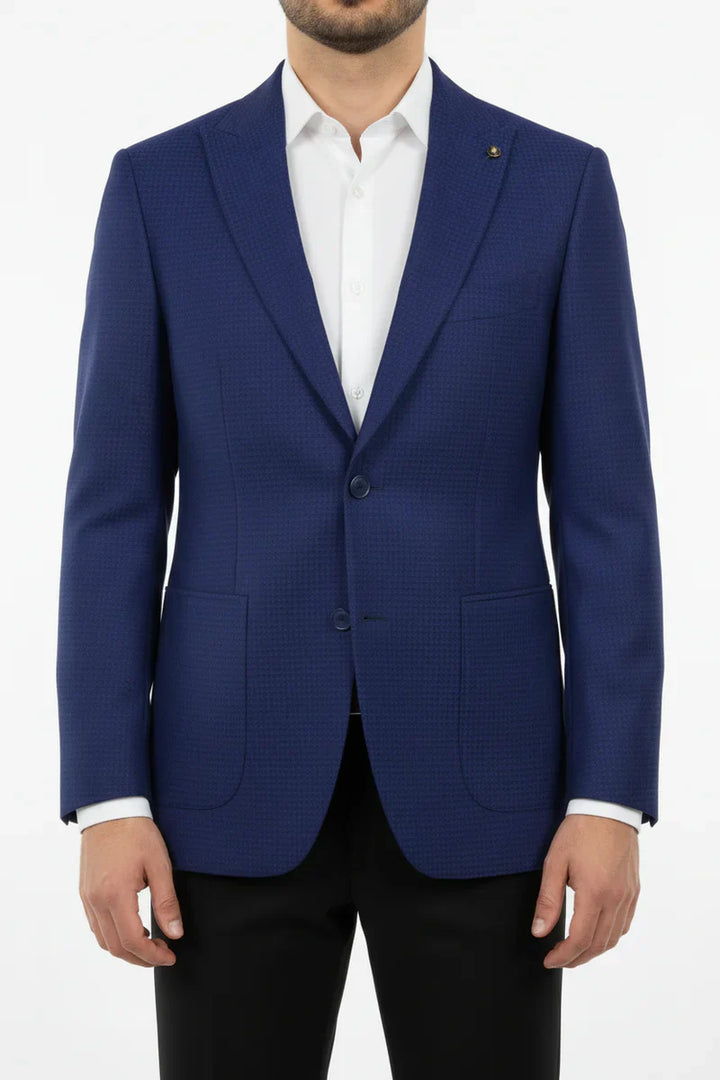The Henderson Men's Smart Slim Fit Business Blazer - Navy Blue