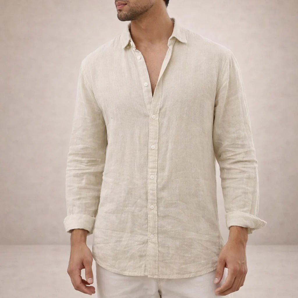 The Sardinia Men's Casual Linen Button Up Shirt