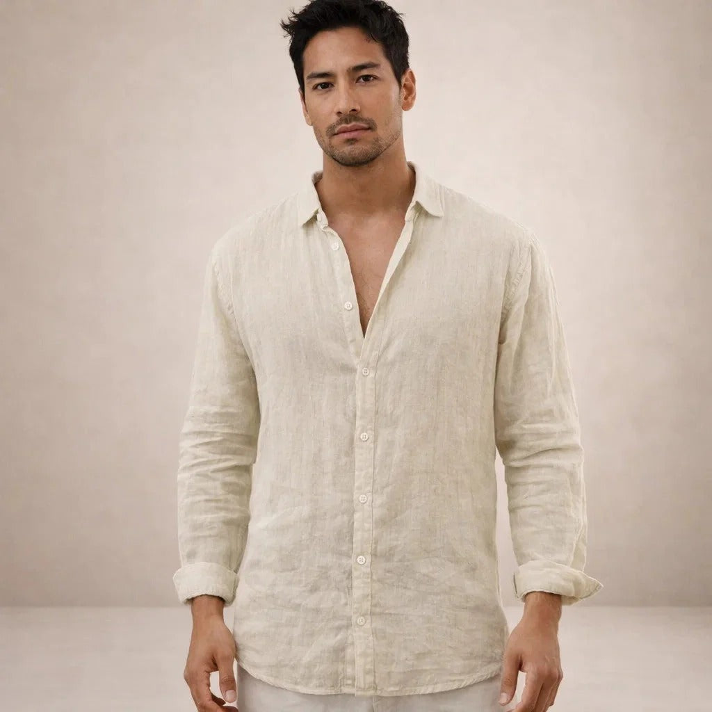The Sardinia Men's Casual Linen Button Up Shirt