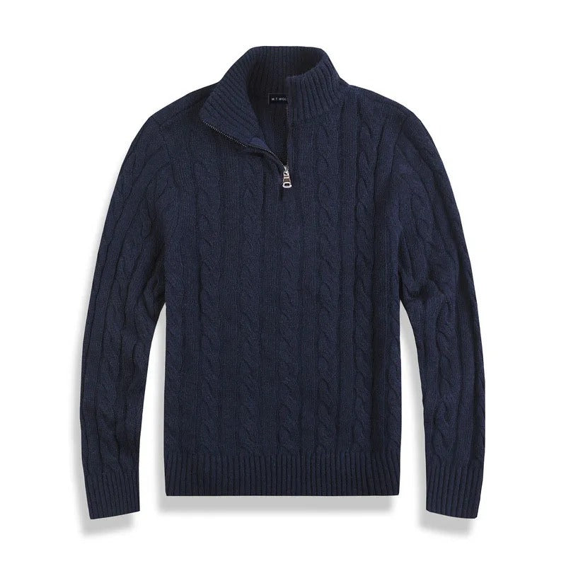 The Genève Old Money Half Zip Sweater for Men - 100% Merino Wool
