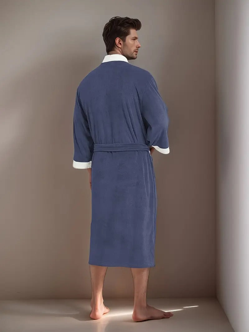 The Dulwich Men's Elegant Kimono Lightweight Spa Bathrobe with Belt