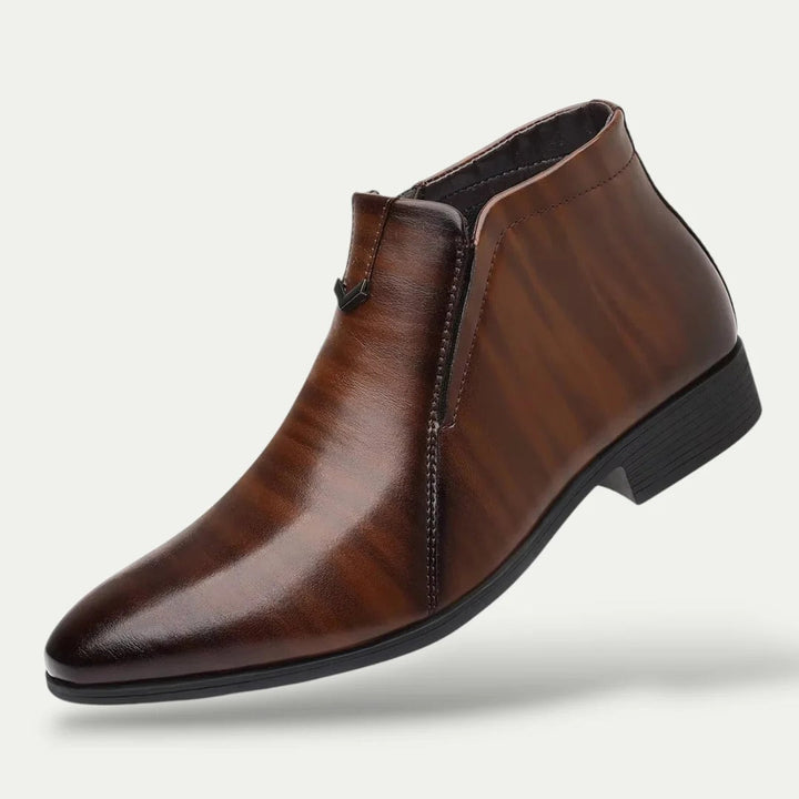 The Oxford Men's Faux Leather Ankle Boots - Vintage Business Dress Shoes