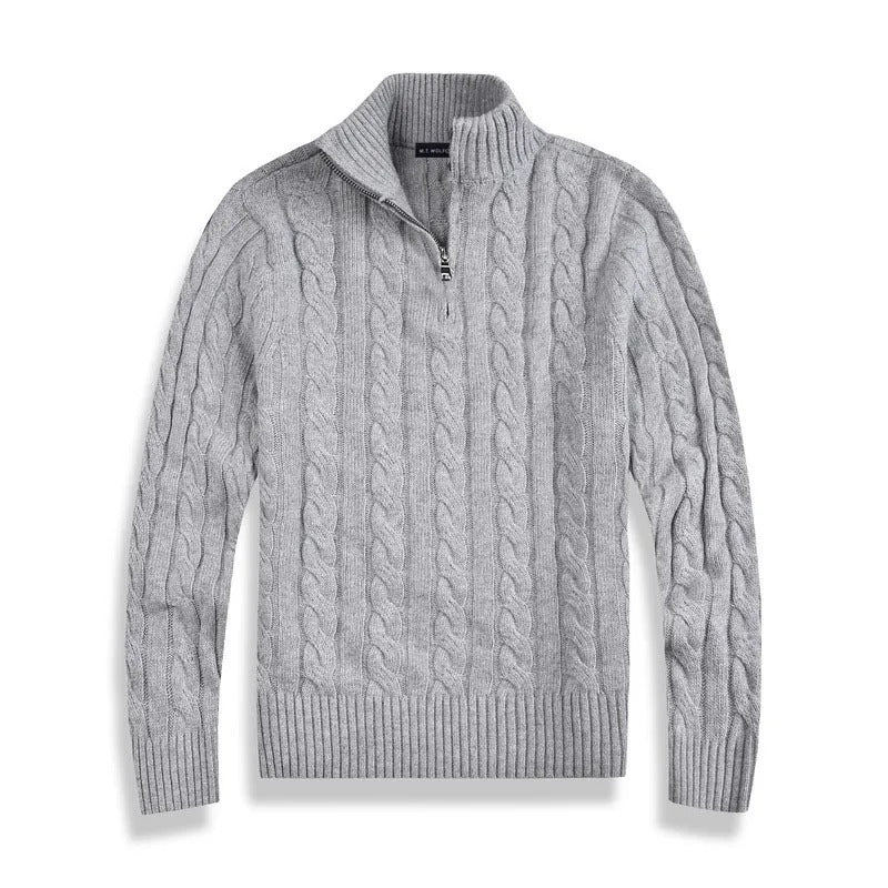 The Genève Old Money Half Zip Sweater for Men - 100% Merino Wool