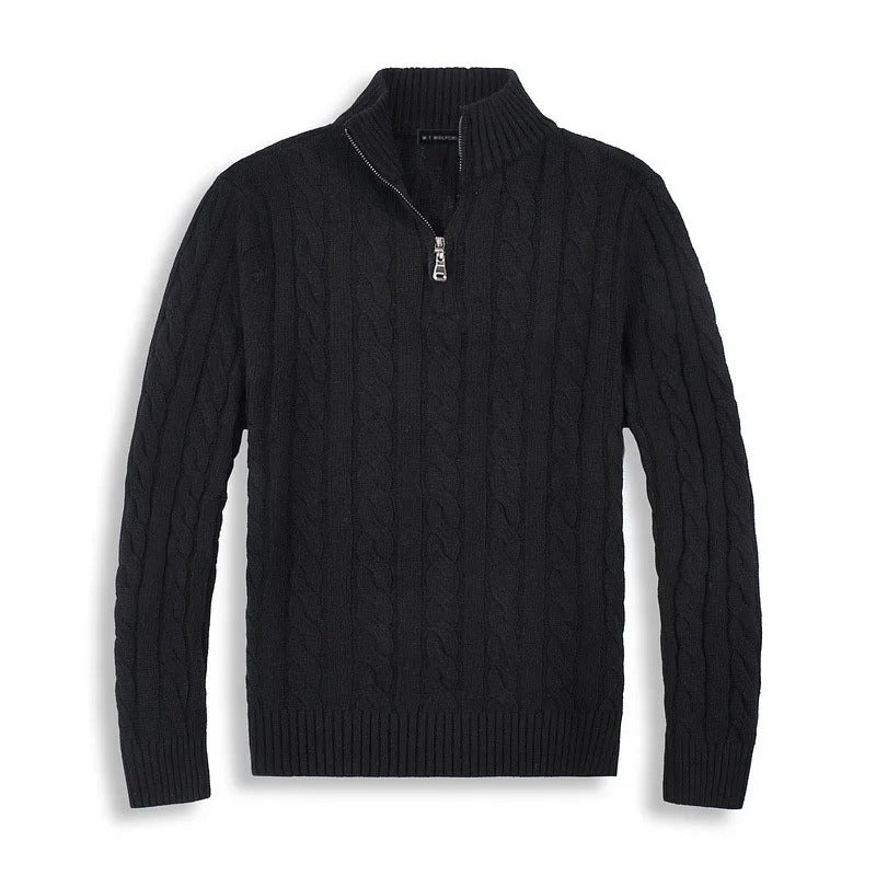 The Genève Old Money Half Zip Sweater for Men - 100% Merino Wool