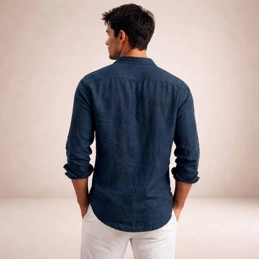The Sardinia Men's Casual Linen Button Up Shirt