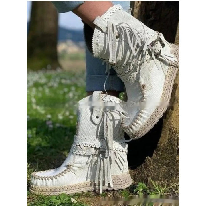 Fringed Bohemian Western Boots for Women