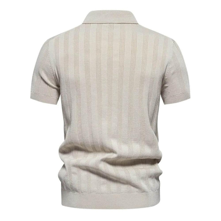 The Berkeley Men's Vertical Stripe Knit Polo Shirt