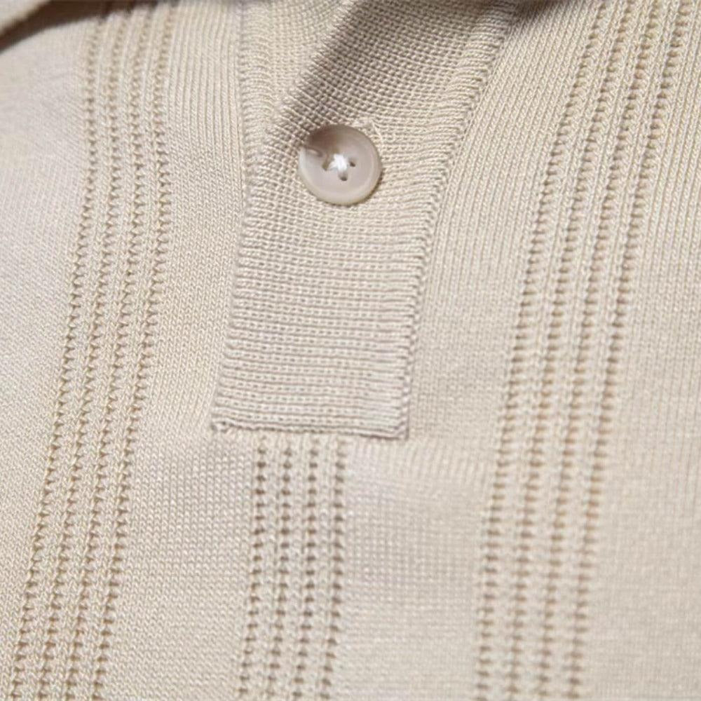 The Berkeley Men's Vertical Stripe Knit Polo Shirt