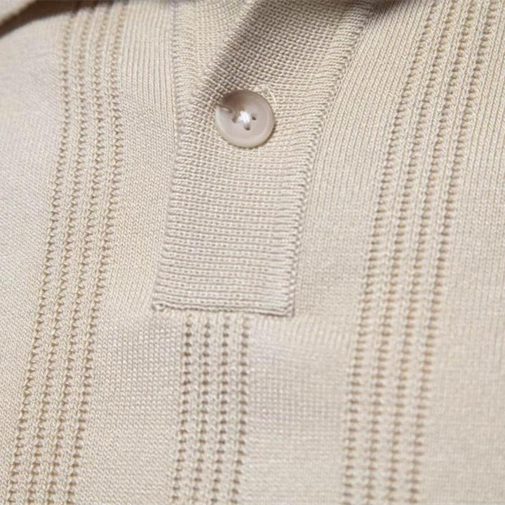 The Berkeley Men's Vertical Stripe Knit Polo Shirt