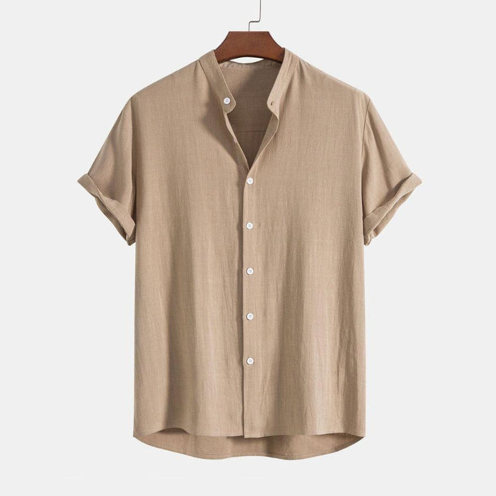 The Danville Men's Linen Collar Shirt & Drawstring Trousers Set