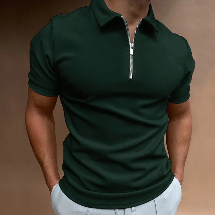 The Limone Men's Quarter Zip Polo Shirt