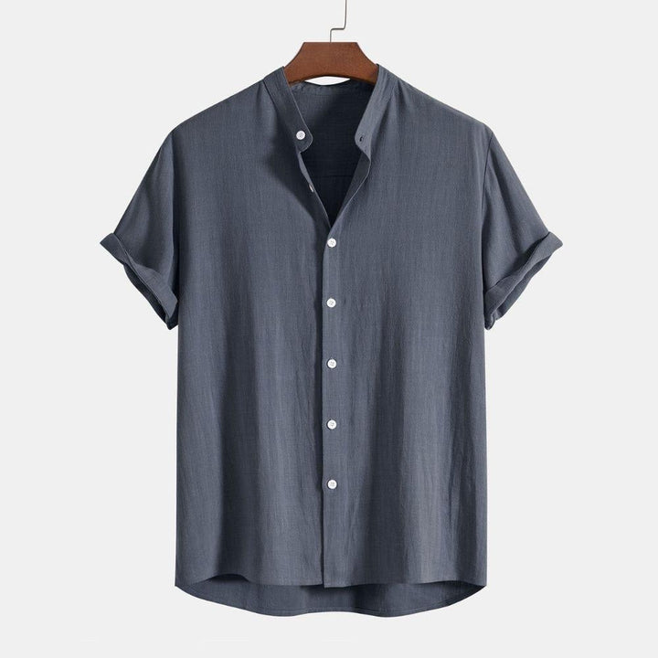 The Danville Men's Linen Collar Shirt & Drawstring Trousers Set