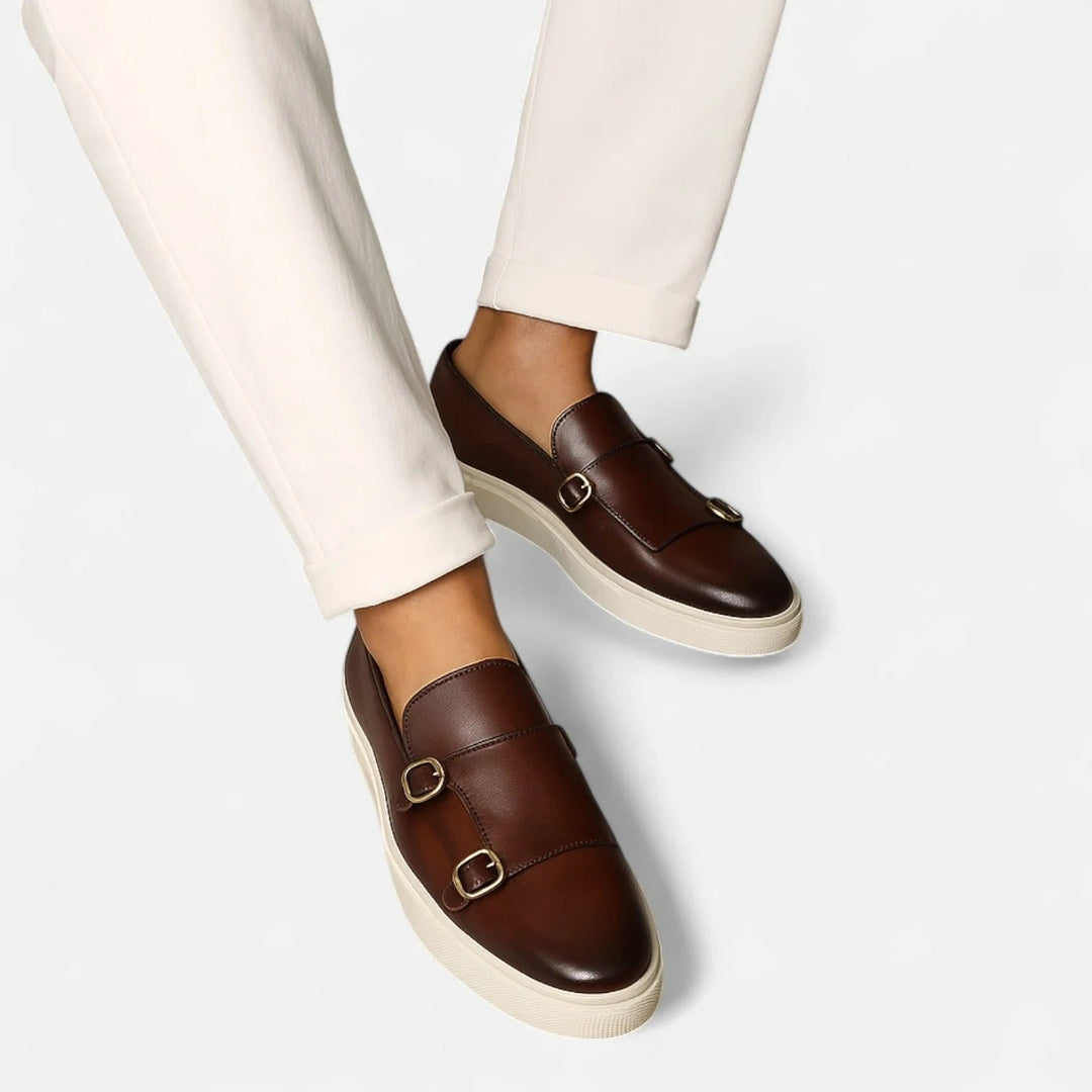 The Magherafelt Men's Double Monk Strap Faux Leather Loafers