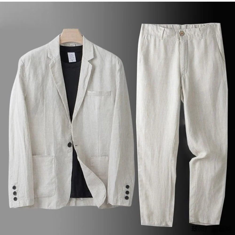 The Naples Men’s Linen Summer Blazer and Pants Set