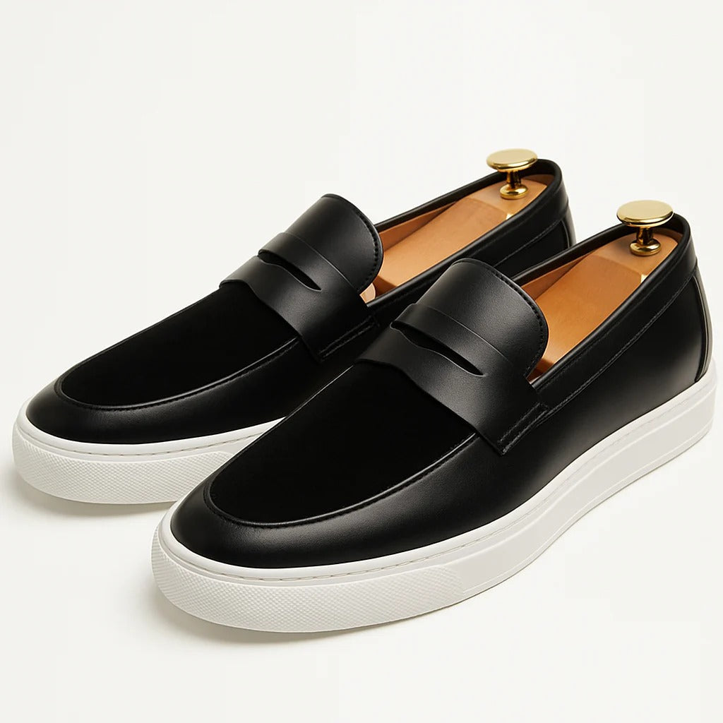 The Wallingford Men&#39;s Casual Loafers Moccasins with White Sole