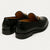 The Caernarfon Men's Black Leather Horsebit Foral Loafers