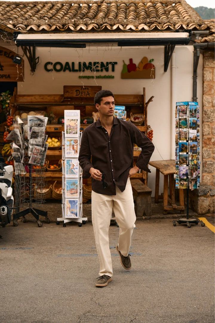 The Bellagio Men's Casual Linen Button Down Shirt