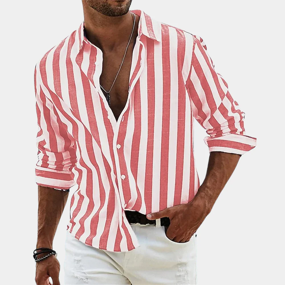 The Valencia Linen Striped Shirt for Men