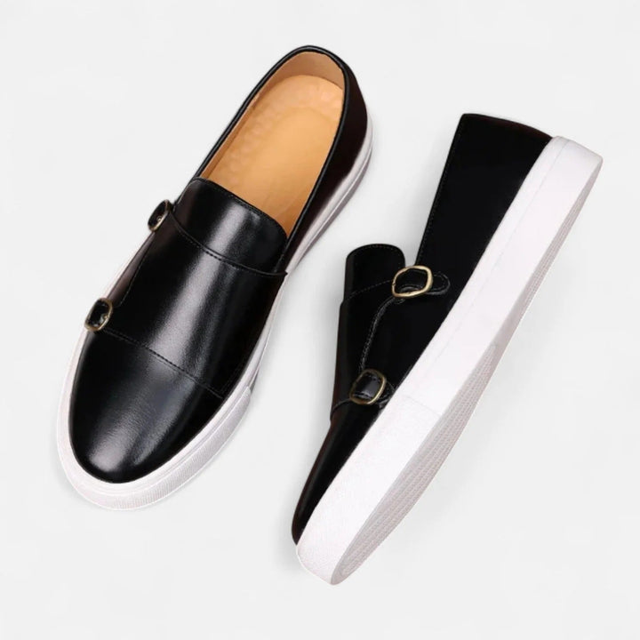 The Magherafelt Men's Double Monk Strap Faux Leather Loafers