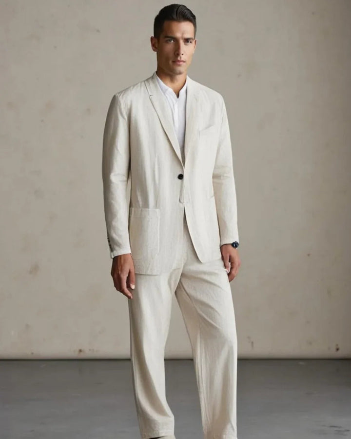 The Naples Men’s Linen Summer Blazer and Pants Set