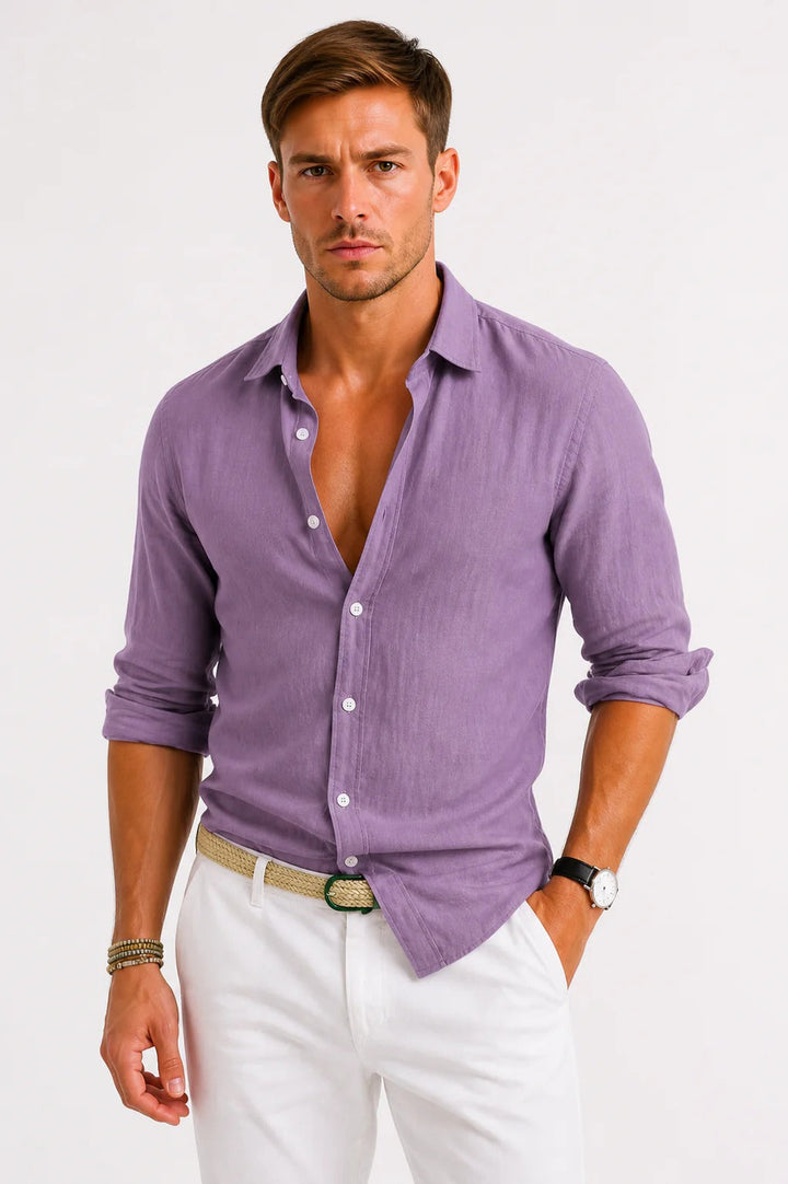 The Montalcino Men's Casual Linen Button Down Shirt