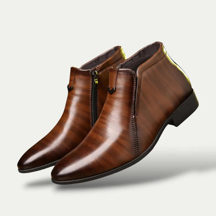 The Oxford Men's Faux Leather Ankle Boots - Vintage Business Dress Shoes