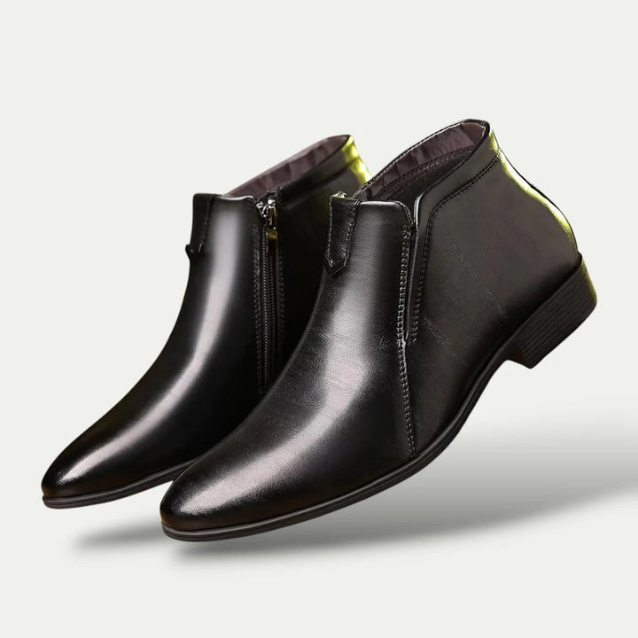 The Oxford Men's Faux Leather Ankle Boots - Vintage Business Dress Shoes