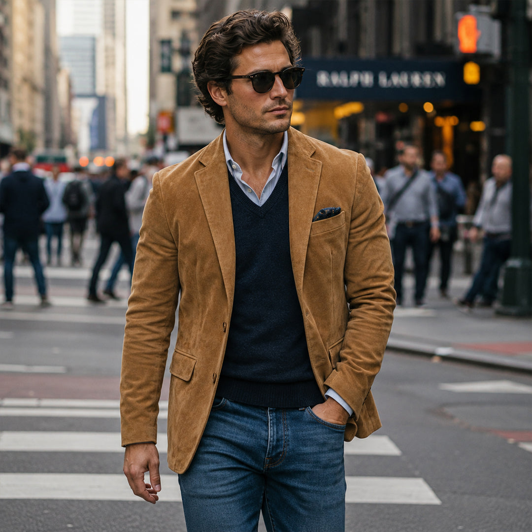 The Policoro Men’s Single Breasted Blazer with Notched Lapel