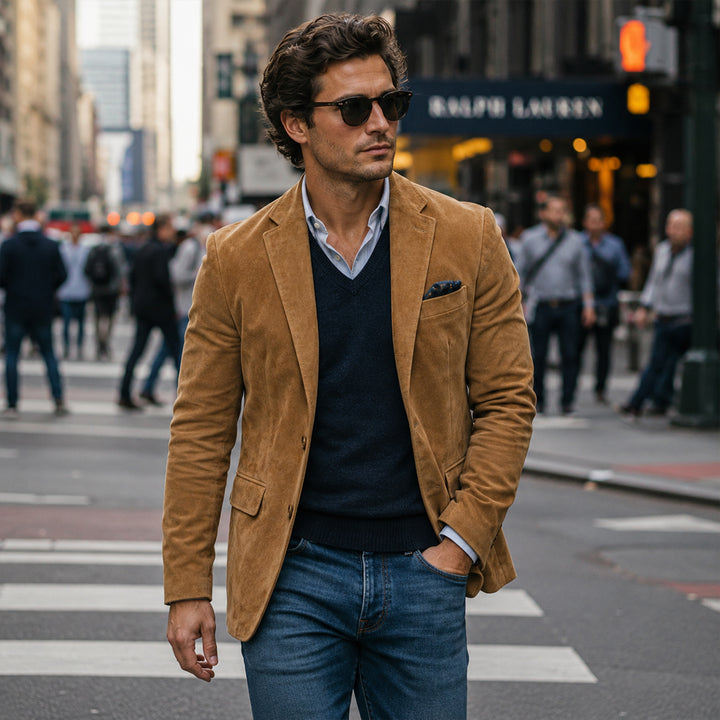 The Policoro Men’s Single Breasted Blazer with Notched Lapel