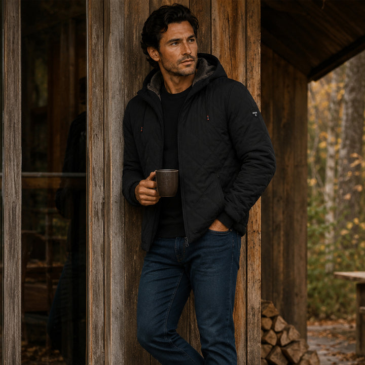 The Coatbridge Men’s Winter Quilted Puffer Jacket with Fleece Lining