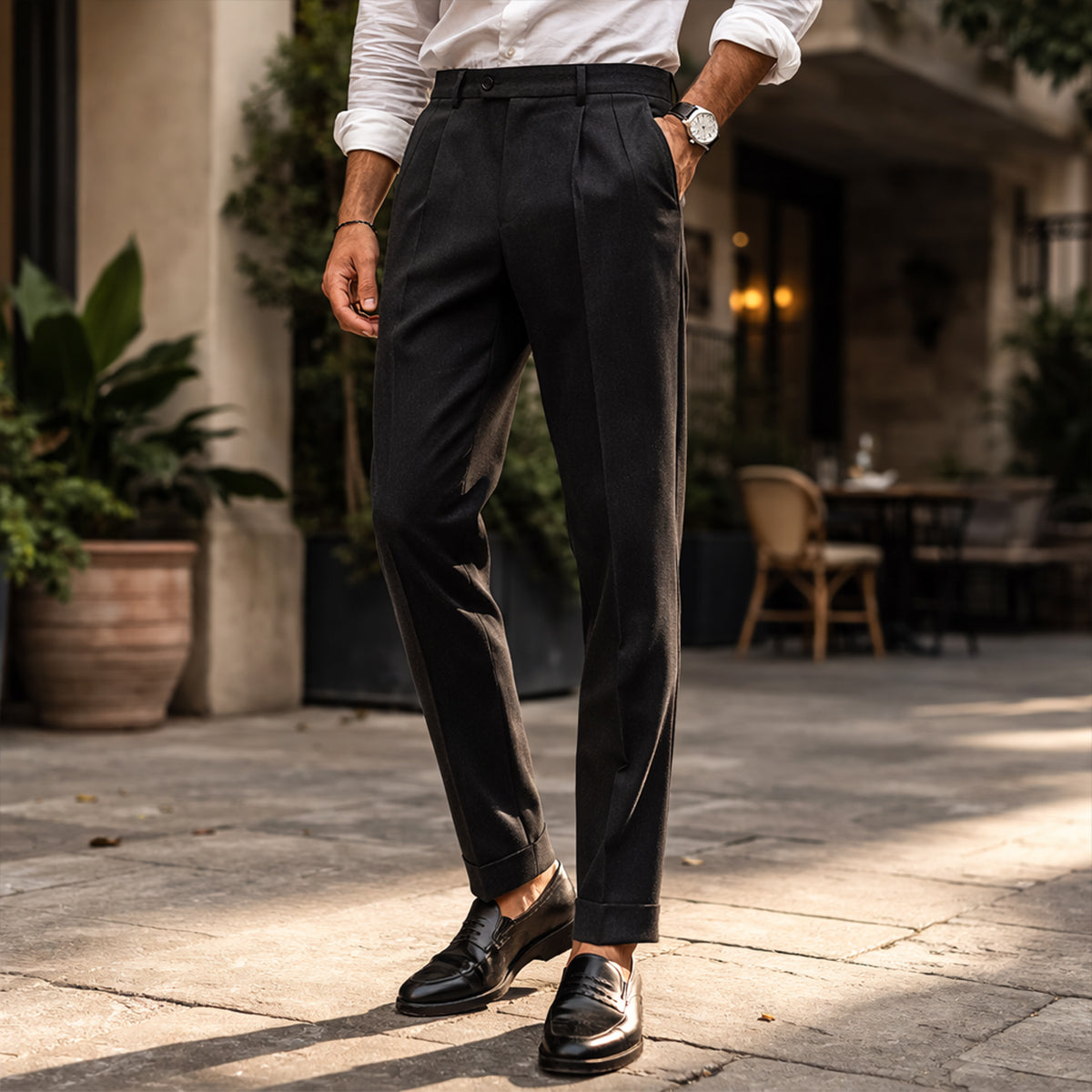 The Brighton Men’s Vintage Classic Tailored Pleated Pants