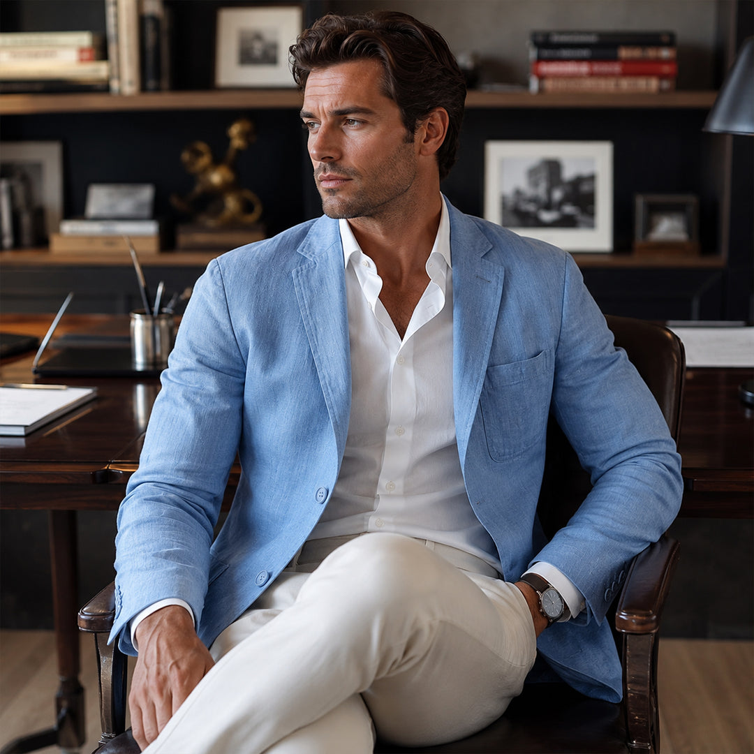 The Deerbrook Men’s Lightweight Linen Single Breasted Blazer