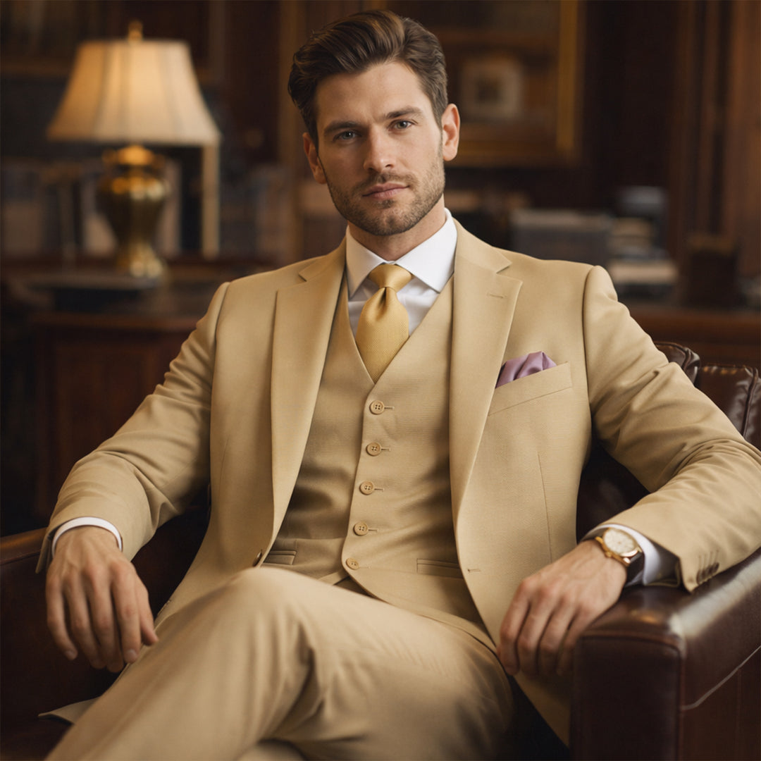 The Silverwood Men’s 3 Piece Slim Fit Suit – Elegant Blazer, Waistcoat & Pants Set