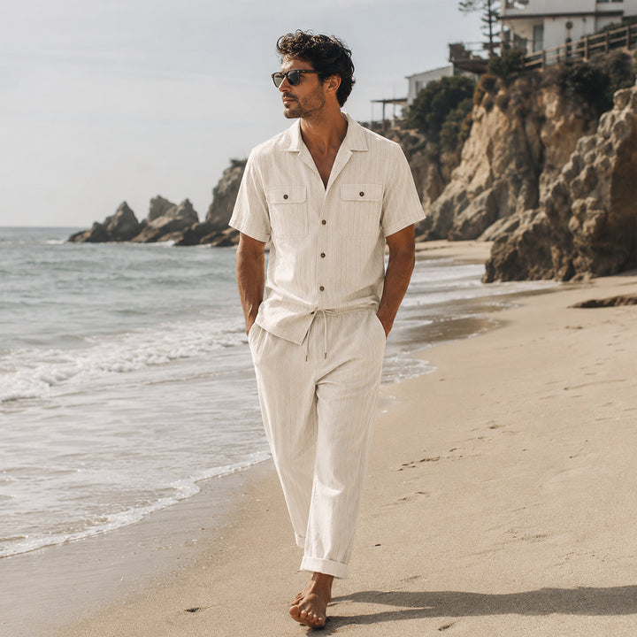 The Edgemont Men’s Casual Button Up Shirt & Pants Set