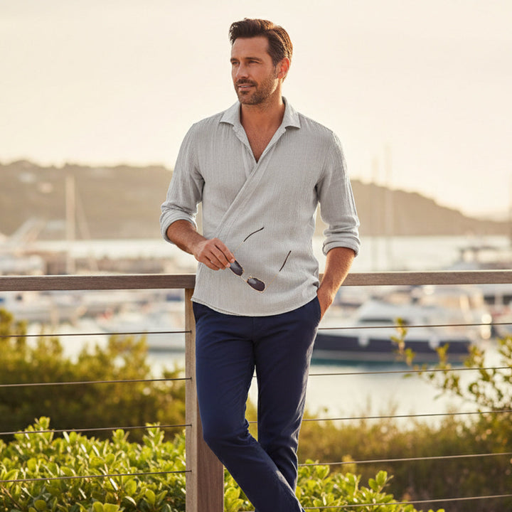 The Devonshire Men’s Slim Fit Business Dress Shirt – Gray