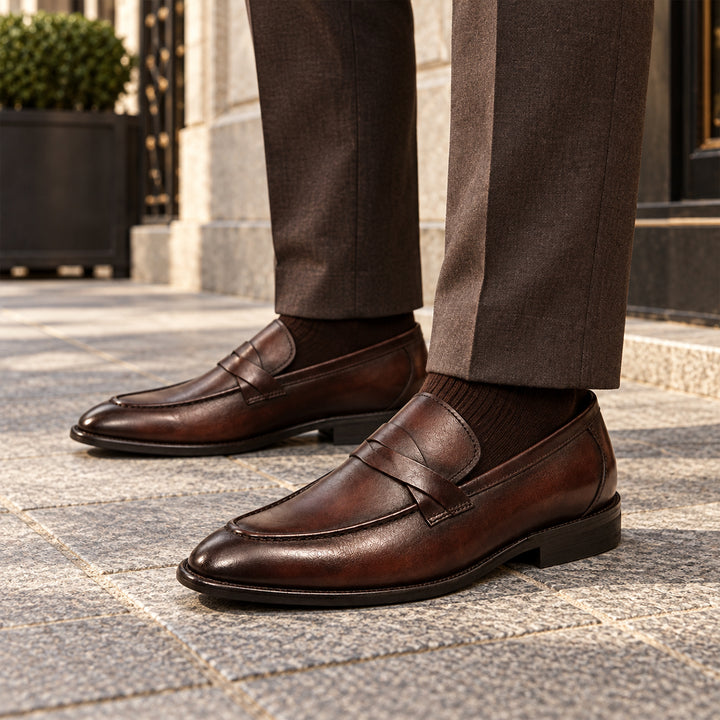 The Adriatic Men's Elegant Leather Penny Loafers