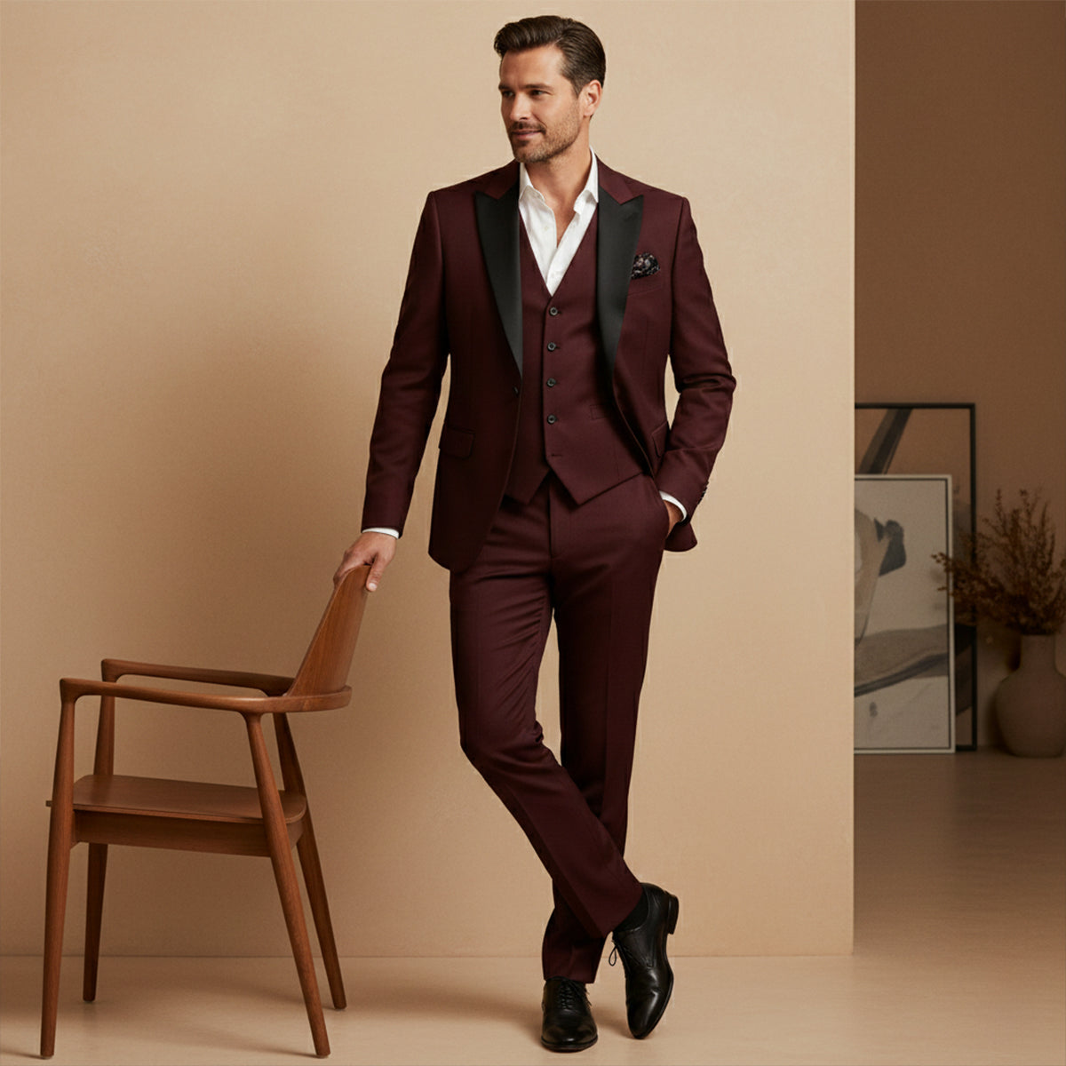 The Senigallia Men’s 3 Piece Suit Set – Blazer, Waistcoat & Trousers