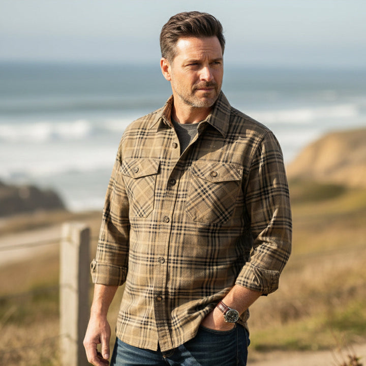 The Timbercrest Ridge Men’s Lightweight Checkered Shirt Jacket