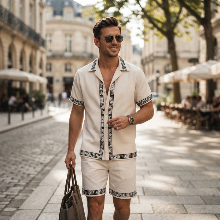 The Glenwood Ridge Men’s Casual Print Set – Shirt & Short