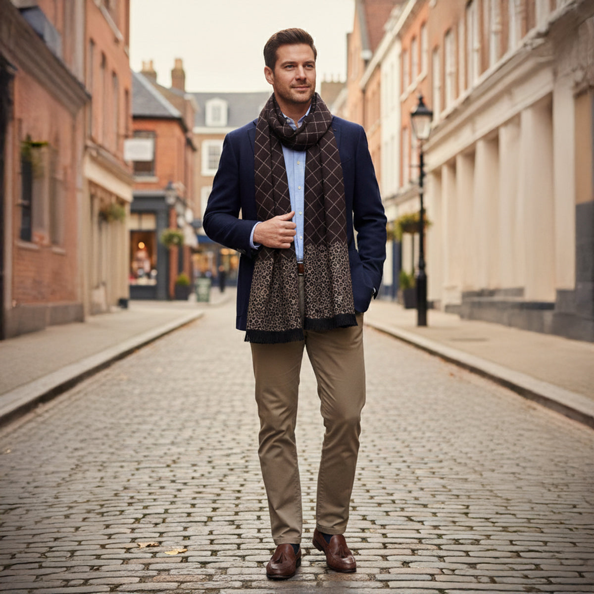 The Champs Élysées Cashmere Merino Scarf for Men - Burgundy