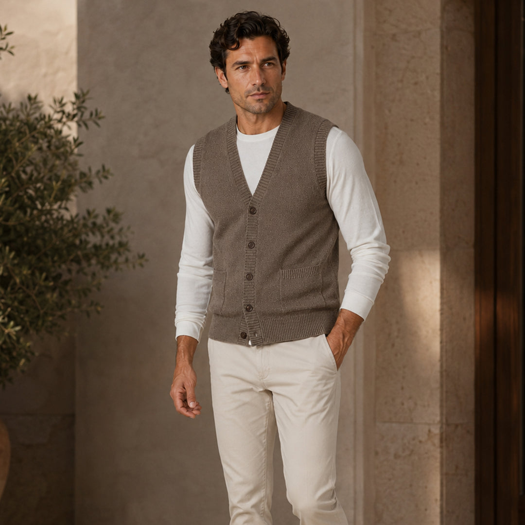 Men’s Smart Casual Button Front Knit Vest